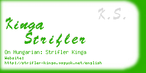 kinga strifler business card